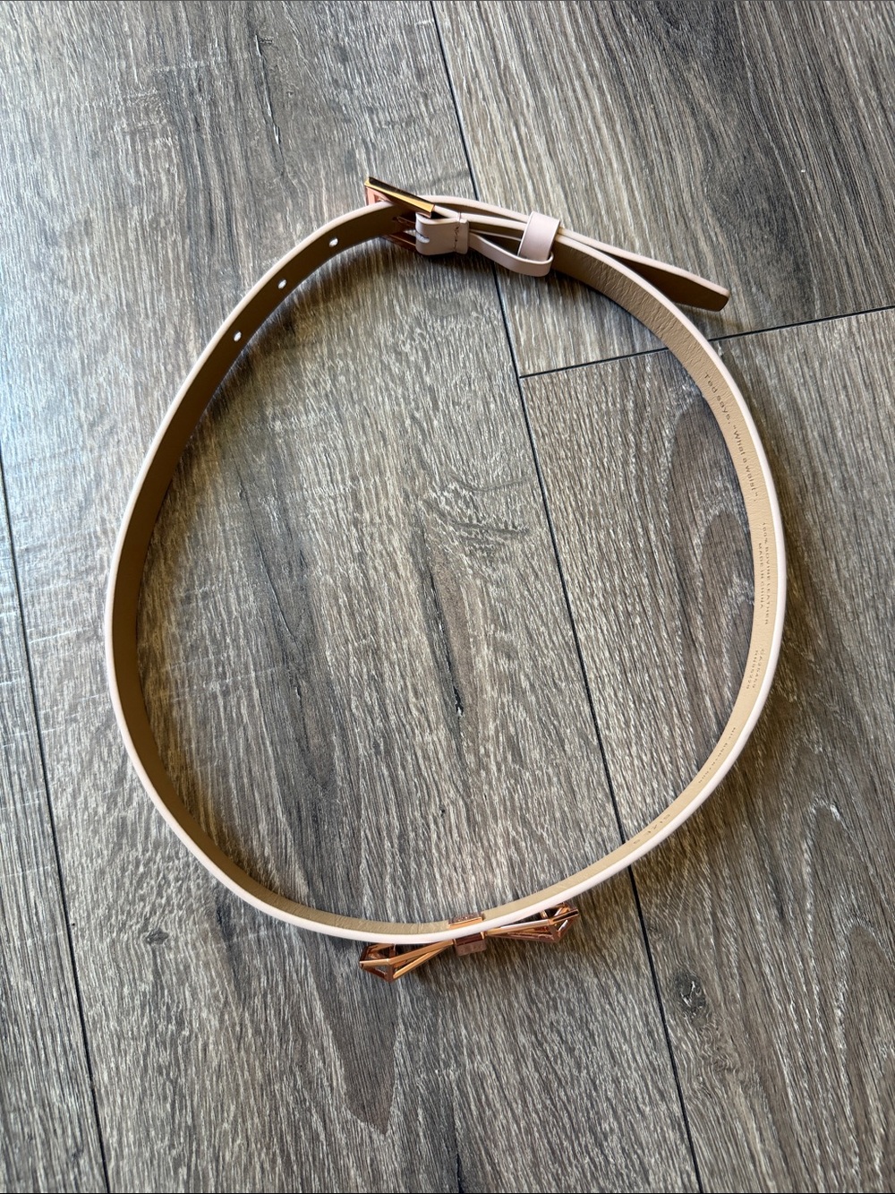 Ted Baker Rose Gold Bow skinny belt - Picture 4 of 5